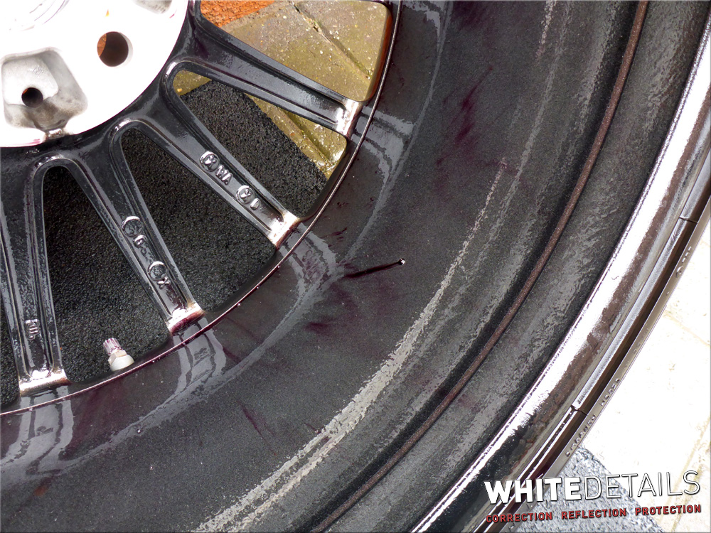 Tar deposits and brake pitting removed from the wheels